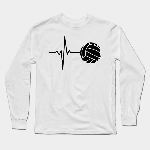 Volleyball Heartbeat Long Sleeve T-Shirt by Shiva121